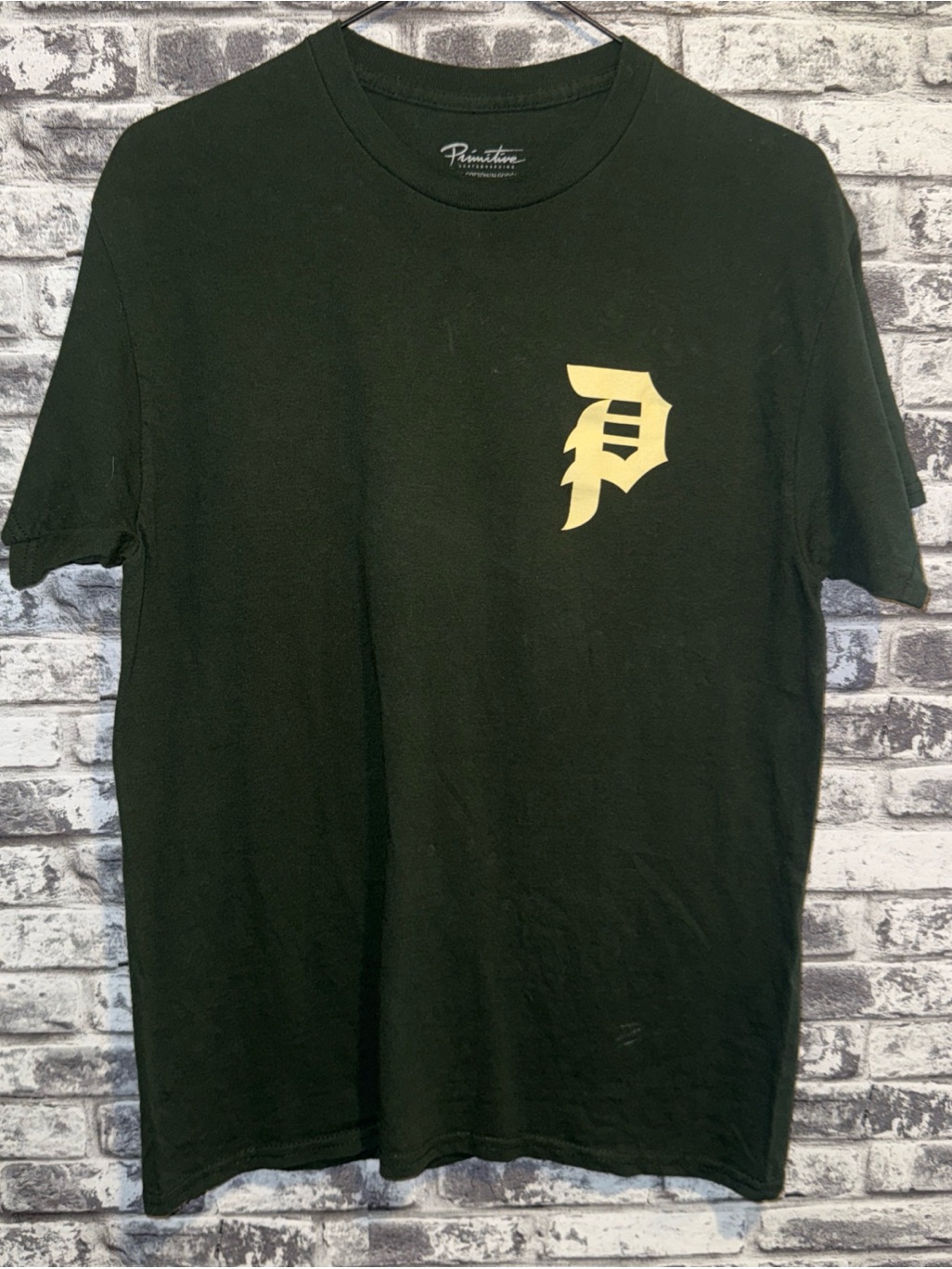 Primitive Medium Logo Skateboarding Brand Green Graphic Short Sleeve Shirt